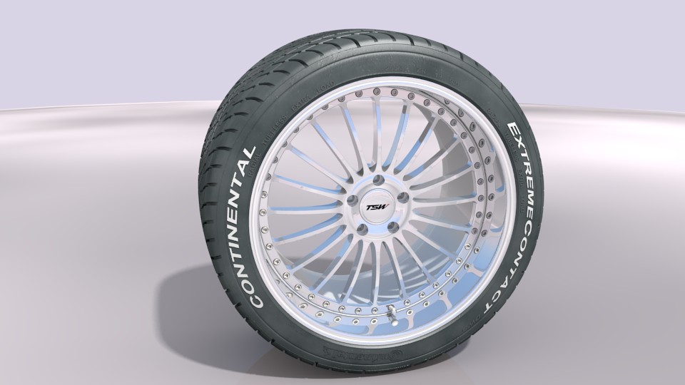 UPDATED!!! TSW wheel w. Conti ExtremeContact DWS tyre Lower Poly preview image 2